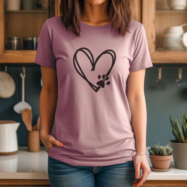 Camiseta de mujer clásica Premium Corazón con Huella - Imagen 4