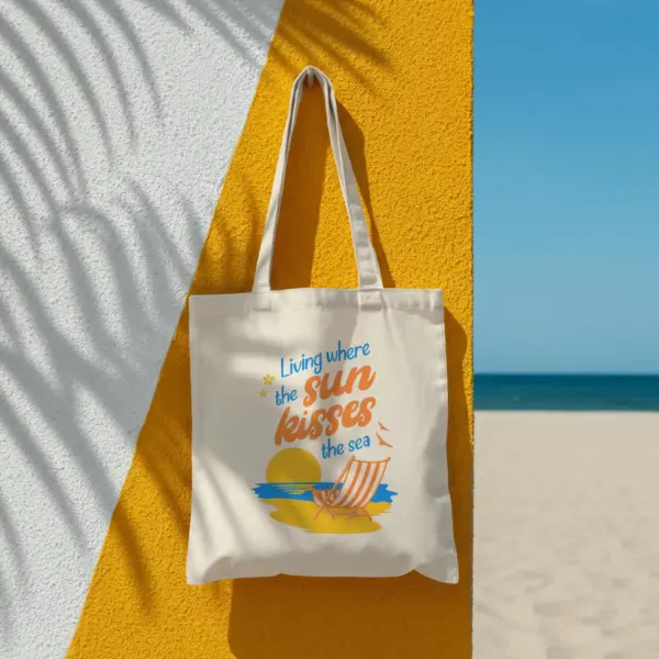 Bolsa de tela Beige (color único)