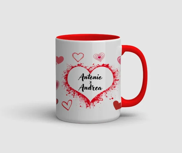 Taza Corazones con Nombre personalizada