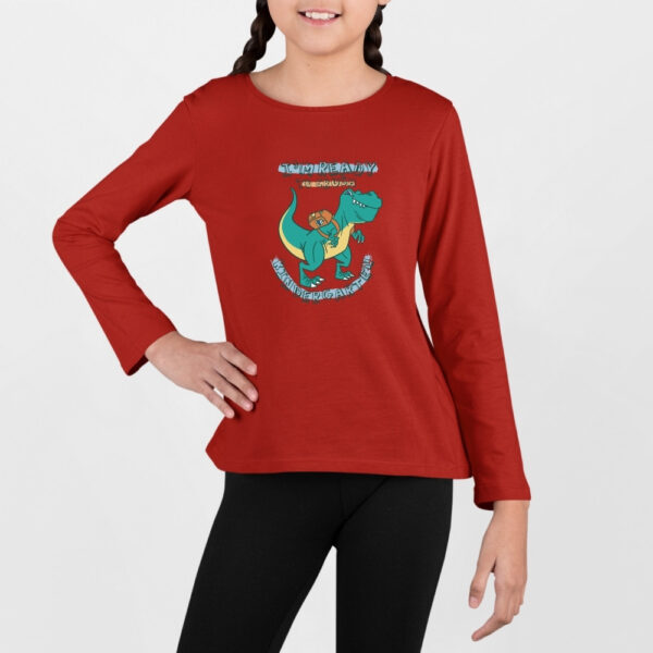 Camiseta Funny Dinosaurio de niña manga larga - Imagen 2