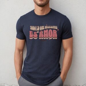 Camiseta de hombre clásica Premium Todo lo que necesitas es amor y café