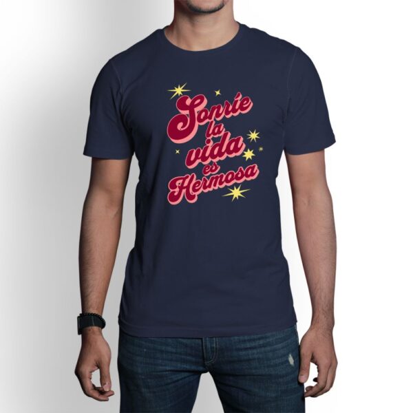 Camiseta de hombre clásica Premium Sonríe la vida es hermosa - Imagen 11