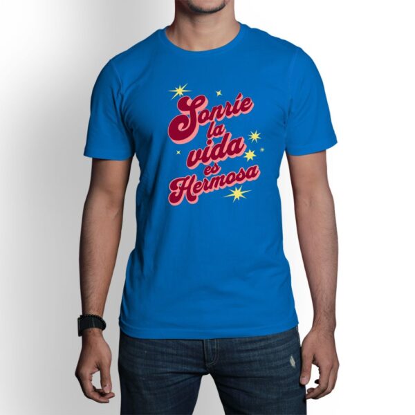 Camiseta de hombre clásica Premium Sonríe la vida es hermosa - Imagen 10