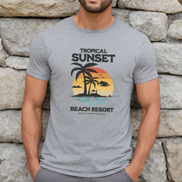 Camiseta de hombre clásica Premium Tropical Sunset - Imagen 4