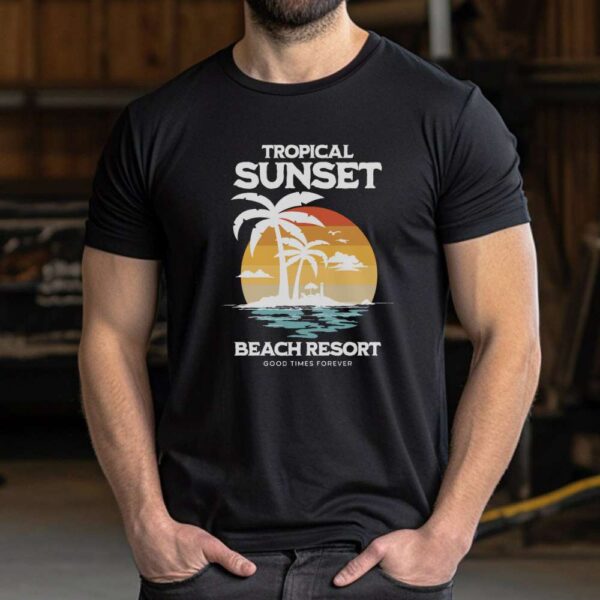 Camiseta de hombre clásica Premium Tropical Sunset - Imagen 3