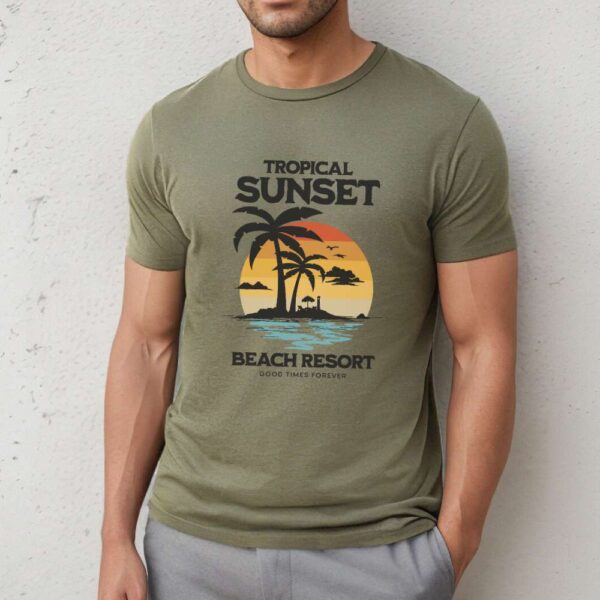 Camiseta de hombre clásica Premium Tropical Sunset - Imagen 2
