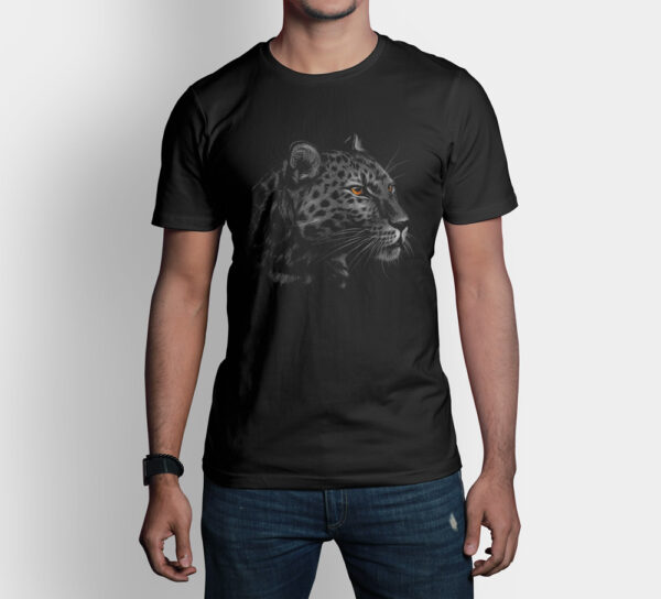 Camiseta de hombre clásica Premium Leopardo Negro