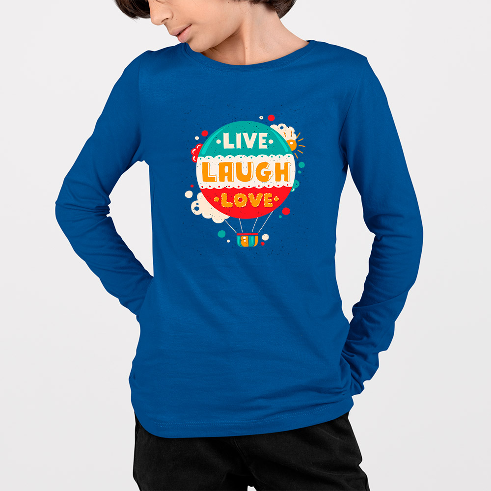 Camiseta Live Laugh Love de niño manga larga