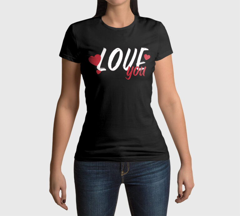 Camiseta mujer Love You negra
