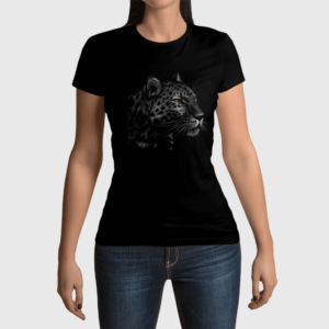 Camiseta de mujer clásica Premium Leopardo Negro