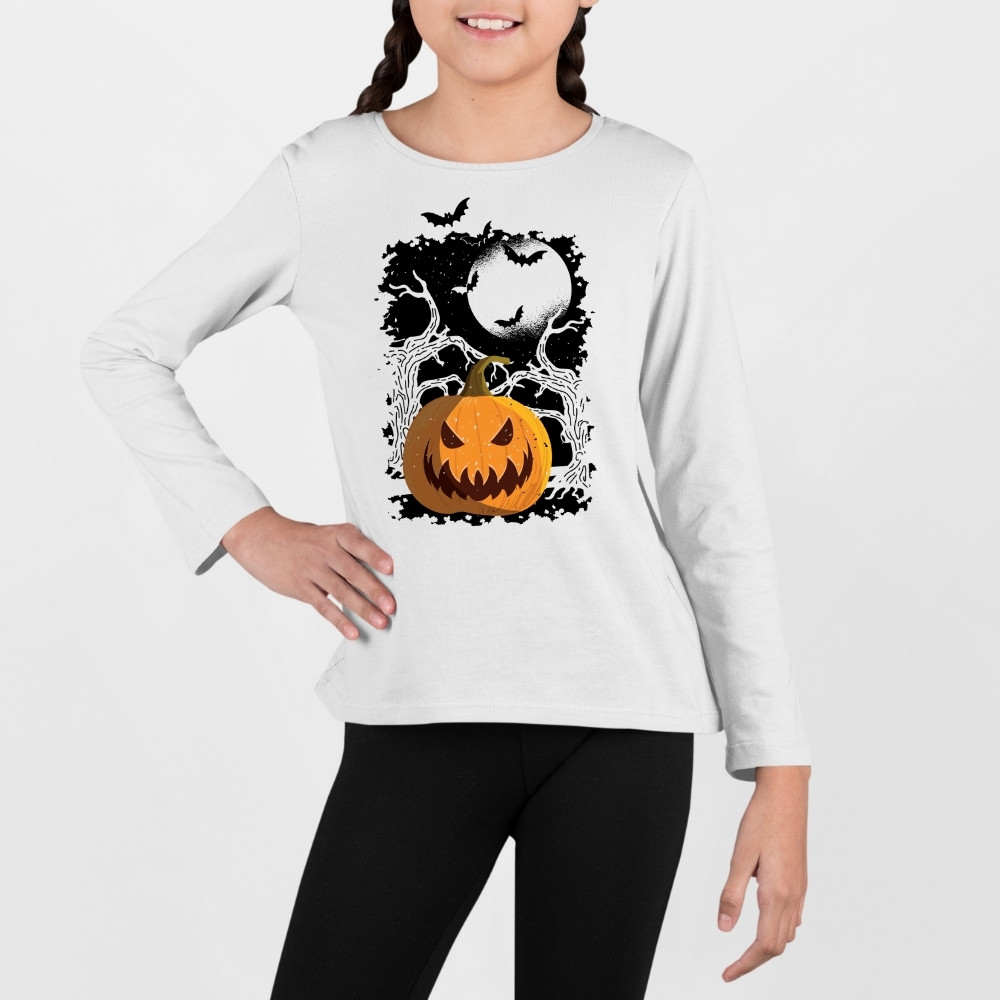 Camiseta Pumpkin Halloween de niña manga larga