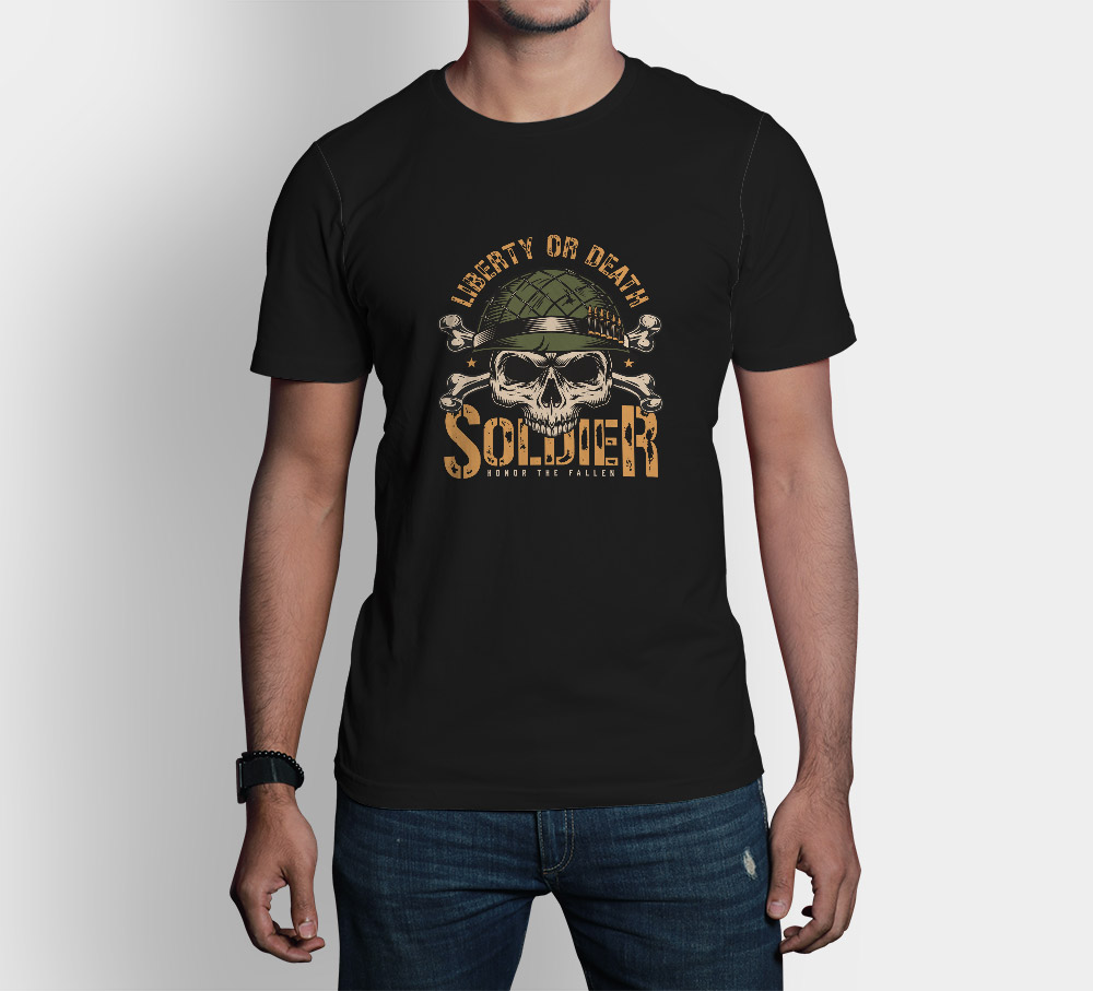 Camiseta Soldier de manga corta de hombre, calidad premium