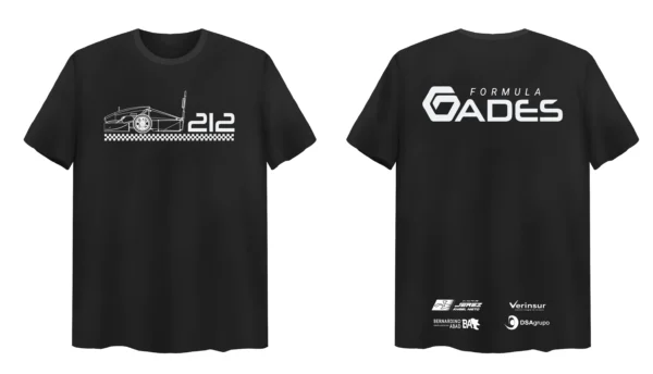 Camiseta 100% algodón negra personalizadas para Fórmula Gades modelo Crowdfounding
