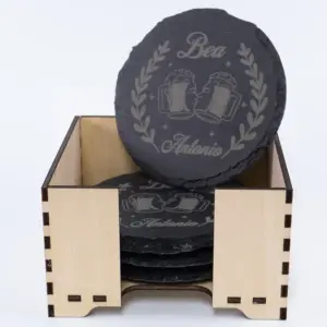 Posavasos de pizarra personalizados (juego de 4 posavasos)