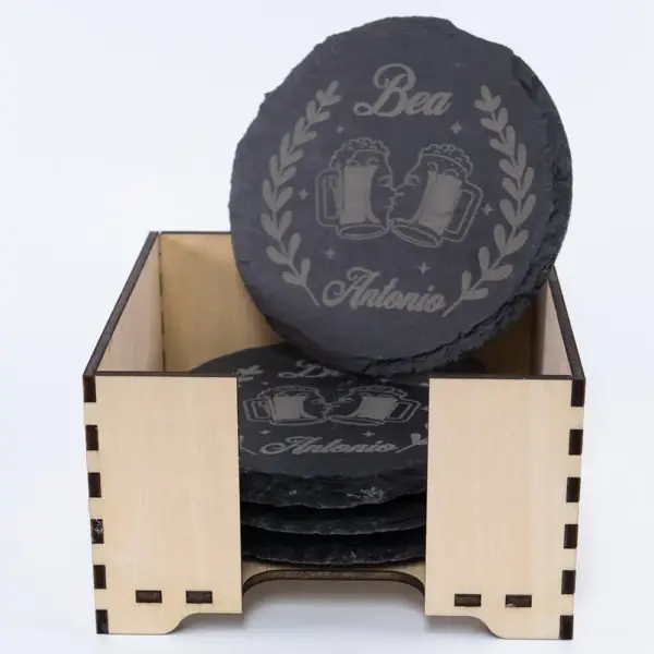 Posavasos de pizarra personalizados (juego de 4 posavasos)